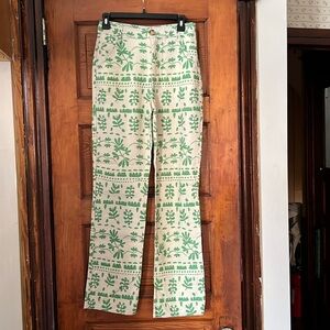 Zara Leaf Pattern Linen Pants